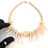 Vintage Coral Tone Shell Spike Necklace – Peach & Natural White Vintage Coral Tone Shell Spike Necklace – Peach & Natural White
