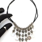 Vintage Shell & Bead Fringe Necklace – Mother of Pearl Accents