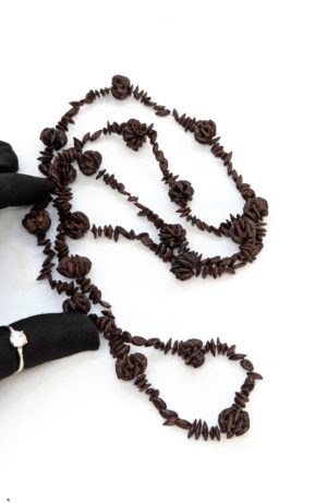 Vintage Hawaiian Kukui Nut Lei Necklace – Deep Brown Polished Finish