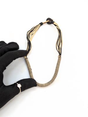 Vintage Black & Cream Tribal Cord Necklace