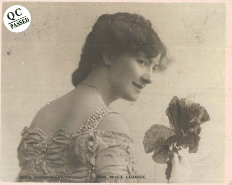 Edwardian Midget Postcard – Miss Millie Legarde, 1904