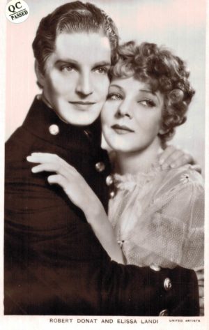 Robert Donat & Elissa Landi Postcard – Count of Monte Cristo