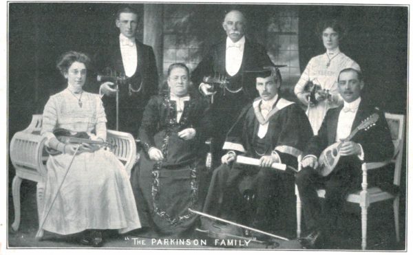 Vintage Musical Portrait Postcard – The Parkinson Family