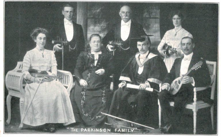 Vintage Musical Portrait Postcard – The Parkinson Family