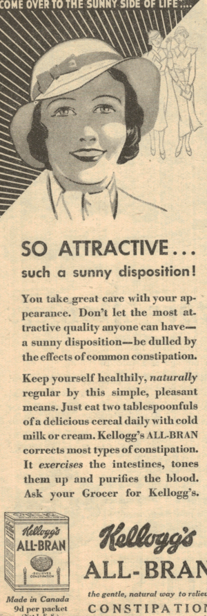 1934 Kellogg’s All-Bran Vintage Print Advertisement – Woman’s Weekly