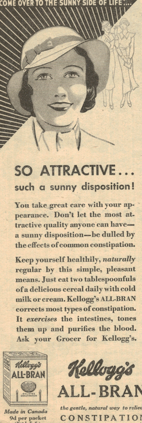 1934 Kellogg’s All-Bran Vintage Print Advertisement – Woman’s Weekly