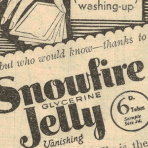 1934 Snowfire Jelly Vanishing Cream Ad – Woman’s Weekly
