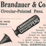 1900 Brandauer Circular-Pointed Pens Ad – Birmingham
