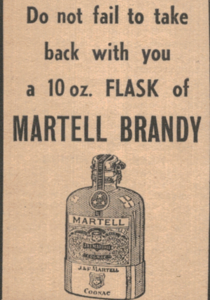 Vintage Martell Brandy Flask Ad – J.&F. Martell Cognac