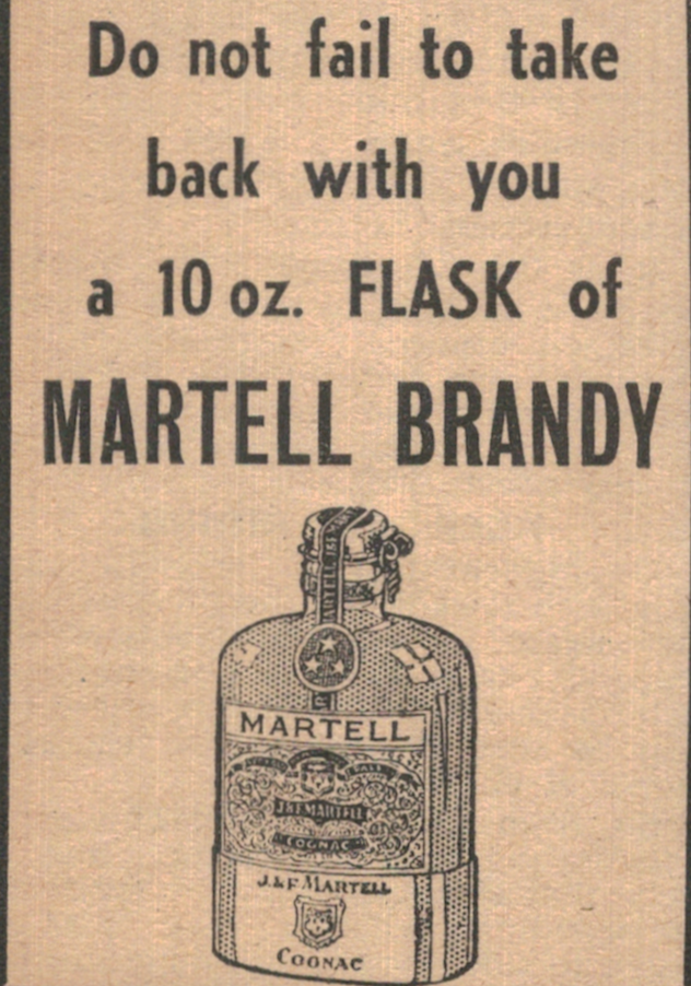 Vintage Martell Brandy Flask Ad – J.&F. Martell Cognac