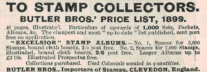 Butler Bros Stamp Collectors Price List Advert 1899 The Sphere 1936