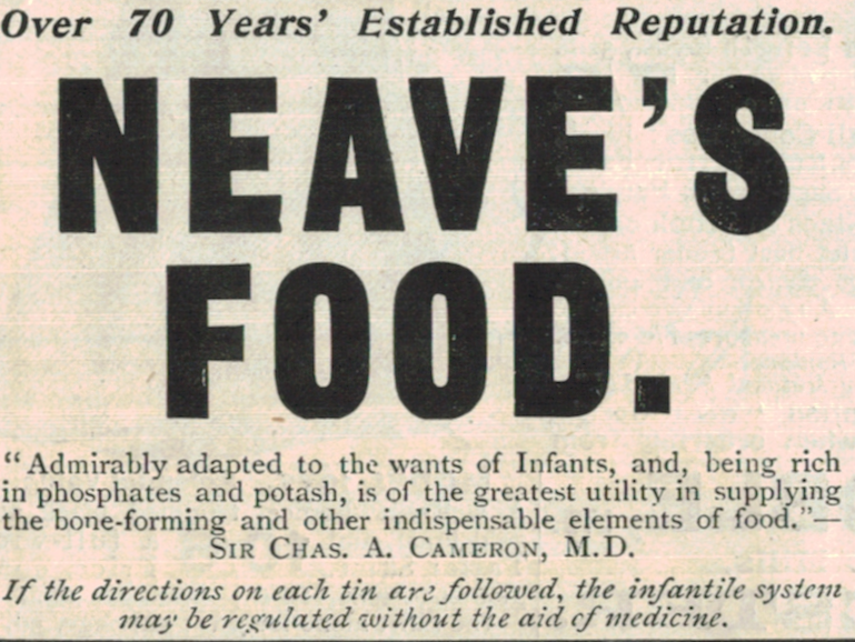 1936 Neave’s Food Ad – Infant Nutrition Print Ephemera