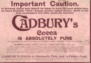 1899 Cadbury’s Cocoa Advert – Pure Food Campaign, British Medical Journal