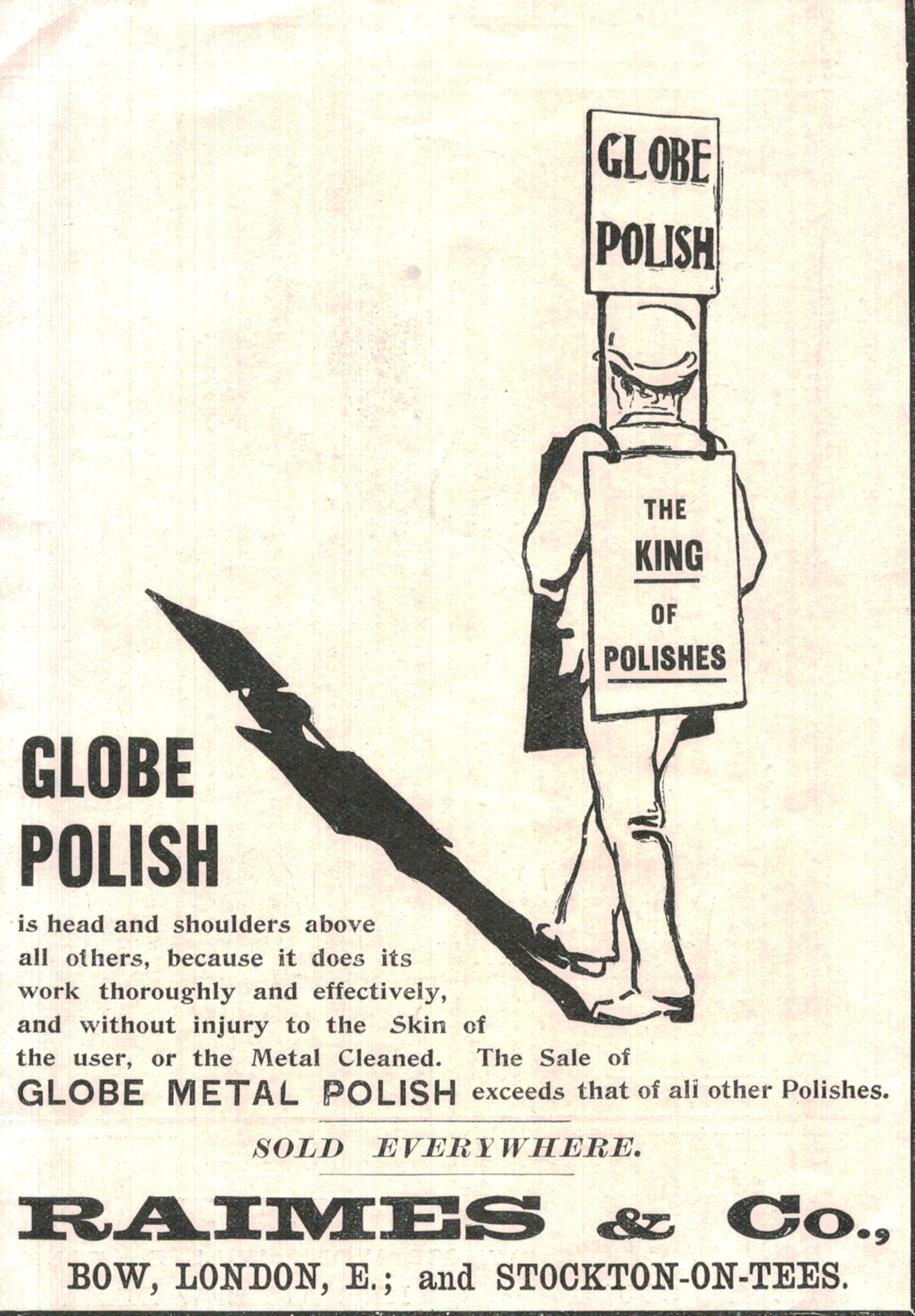 1900 Globe Polish Advert – “The King of Polishes”, Raimes & Co.