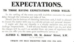 1910 Expectations Financial Services Advert – Alfred C. Morton, London