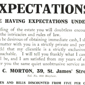 1910 Expectations Financial Services Advert – Alfred C. Morton, London