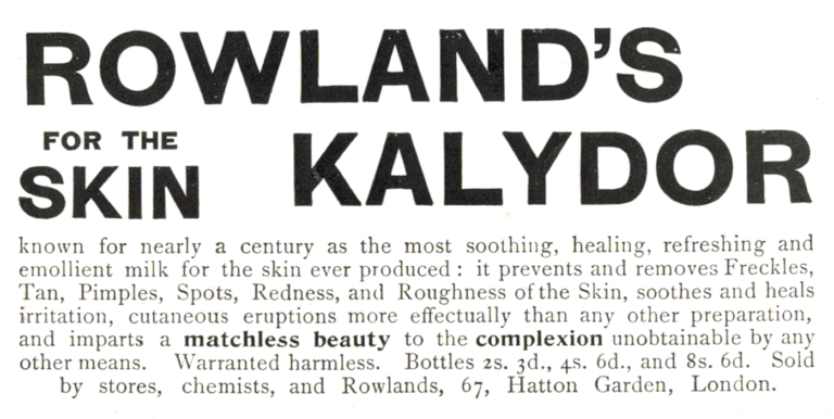 1910 Rowland’s Kalydor Advert – Edwardian Skin Care Ephemera