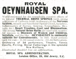 Royal Oeynhausen Spa Advertisement – 1910 Thermal Brine Baths