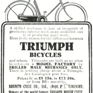 Triumph Bicycles Advertisement – 1910 Coventry Factory Build