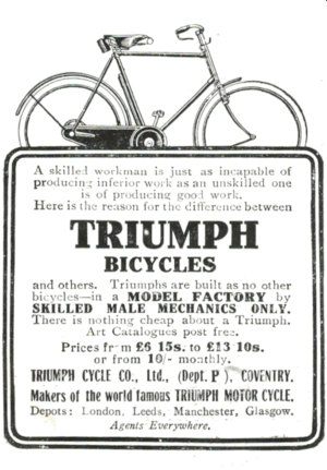 Triumph Bicycles Advertisement – 1910 Coventry Factory Build