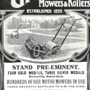 Green’s Lawn Mowers & Rollers Ad, 1910 Royal Warrant