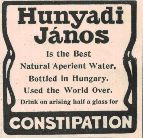Hunyadi János Aperient Water Ad, Vintage Hungary Export