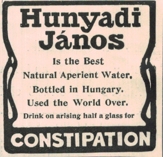 Hunyadi János Aperient Water Ad, Vintage Hungary Export