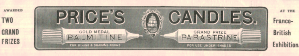 Price’s Candles Ad, 1910 Franco-British Exhibition Winner