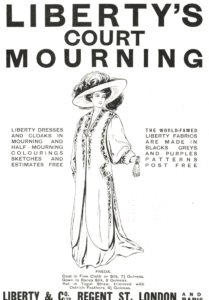 Liberty’s Court Mourning Ad, 1910 Edwardian Fashion Plate