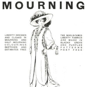 Liberty’s Court Mourning Ad, 1910 Edwardian Fashion Plate