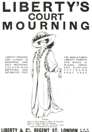 Liberty’s Court Mourning Ad, 1910 Edwardian Fashion Plate