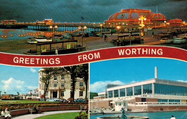 Worthing Seafront Postcard 1973 Constance Sussex Multiview