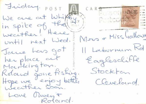 1987 Robin Hood’s Bay Postcard – North Yorkshire Street Scene