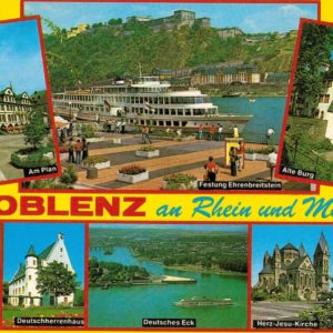 Vintage 1988 Koblenz Postcard – Rhine & Mosel River Views