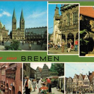 Vintage 1989 Bremen Germany Postcard – City Views