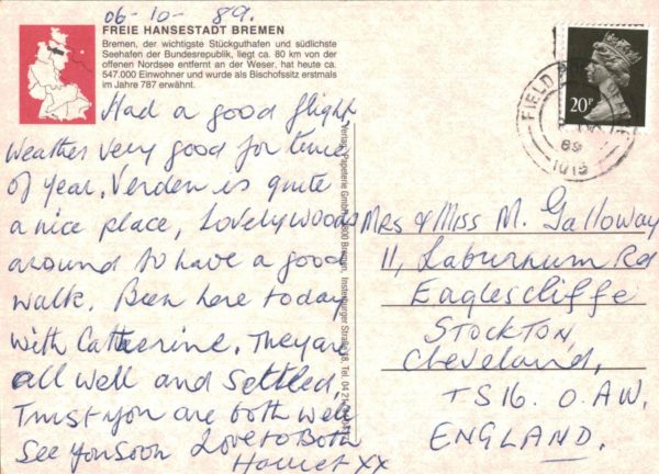 Vintage 1989 Bremen Germany Postcard – City Views