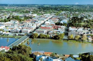 Wanganui NZ Aerial View Postcard 1996 Air Mail To England