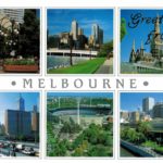 Melbourne Multi-View Postcard – Bourke Street, City Skyline & Landmarks