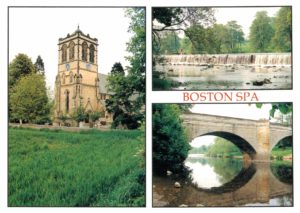 Boston Spa Postcard – St Mary’s Church, Weir & River Wharfe