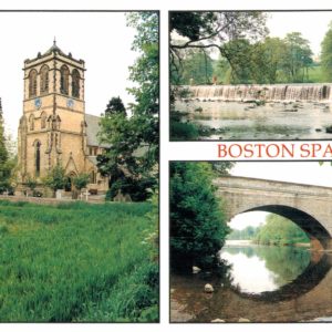 Boston Spa Postcard – St Mary’s Church, Weir & River Wharfe