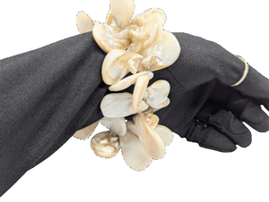 Vintage Mother-of-Pearl Shell Cluster Stretch Bracelet