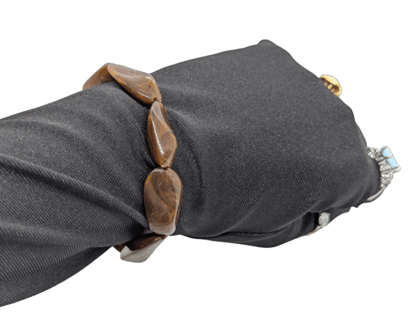 Vintage Brown Swirled Resin Bead Stretch Bracelet Vintage Brown Swirled Resin Bead Stretch Bracelet