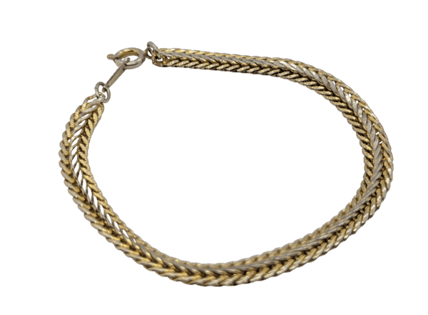 Vintage Damart Two-Tone Braided Chain Bracelet Vintage Damart Two-Tone Braided Chain Bracelet