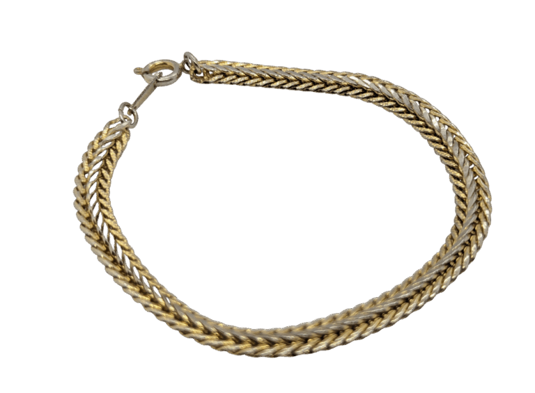 Vintage Damart Two-Tone Braided Chain Bracelet