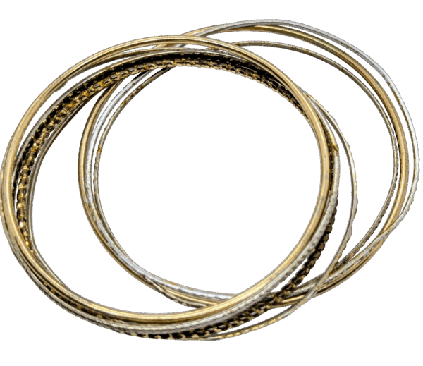 Goldtone & Silvertone Stacking Bangles – Set of 8 Goldtone & Silvertone Stacking Bangles – Set of 8
