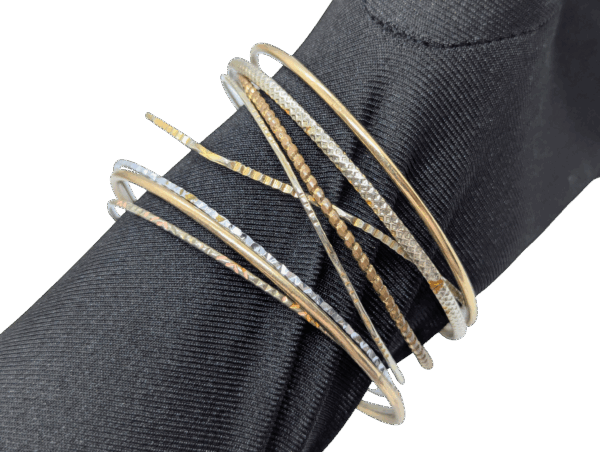 Goldtone & Silvertone Stacking Bangles – Set of 8 Goldtone & Silvertone Stacking Bangles – Set of 8