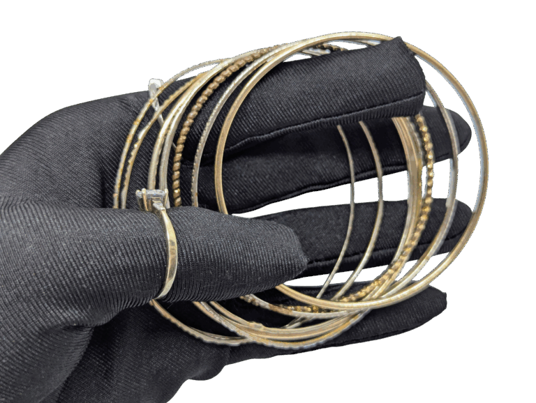 Goldtone & Silvertone Stacking Bangles – Set of 8