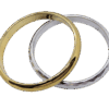 Glossy Goldtone & Faceted Silvertone Bangles Pair 2⅞ Glossy Goldtone & Faceted Silvertone Bangles Pair 2⅞