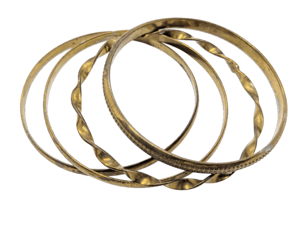 Brass Bangles Set Of 4 Twisted Beaded Smooth Brass Bangles Set Of 4 Twisted Beaded Smooth
