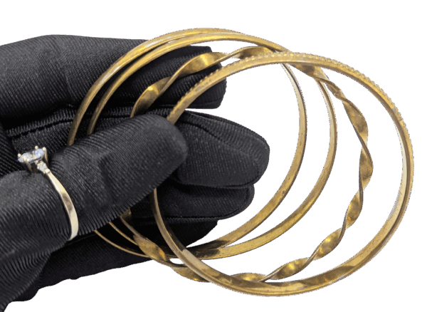 Brass Bangles Set Of 4 Twisted Beaded Smooth Brass Bangles Set Of 4 Twisted Beaded Smooth